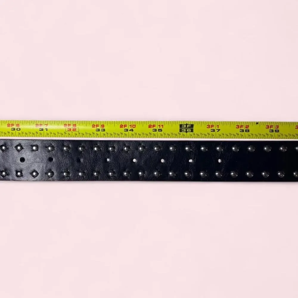 Black studded belt with silver butterfly buckle Coquette fairycore whimsigoth